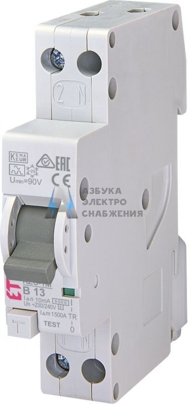 KZS-1M 1p+N A B13/0.01 6kA, Диффер. автоматический выкл. ETI, арт. 2175413 KZS-1M 1p+N A B13/0.01 6kA, Диффер. автоматический выкл. ETI, арт. 2175413